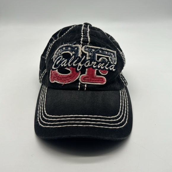 Vtg Y2K San Francisco California Embroidered Yukon Strap Distressed Baseball Hat - Picture 2 of 14